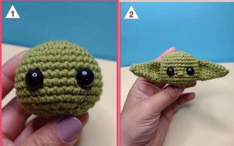 Crochet Baby Yoda Christmas PDF Free Amigurumi Patterns Head