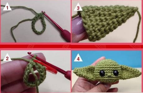 Crochet Baby Yoda Christmas PDF Free Amigurumi Patterns Head2
