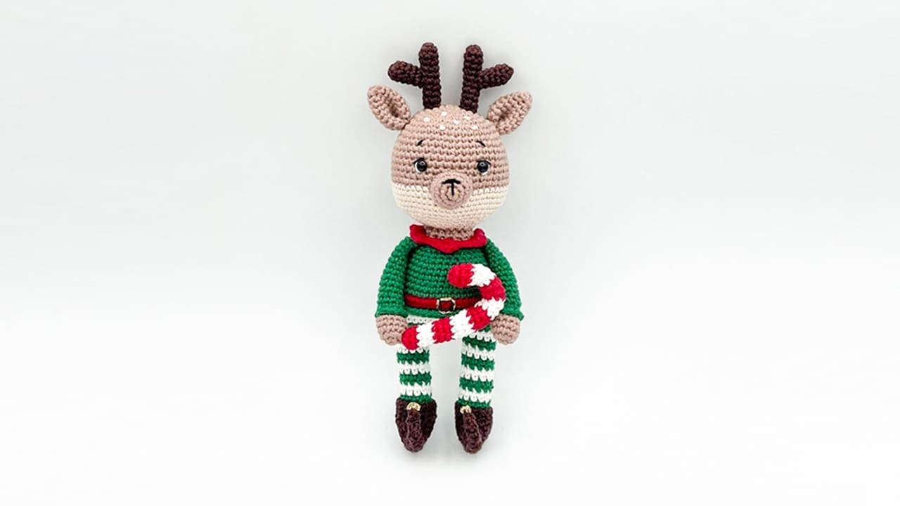 Crochet Christmas Deer Lucien Amigurumi Free PDF Pattern 2