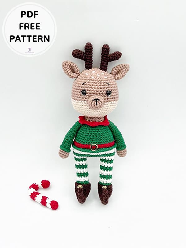 Crochet Christmas Deer Lucien Amigurumi Free PDF Pattern2