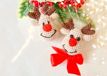 Crochet Christmas Ornament Deer Rudolph Free Pattern
