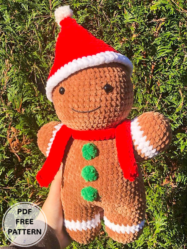 Crochet Gingerbread Cookie Man Amigurumi Free Pattern
