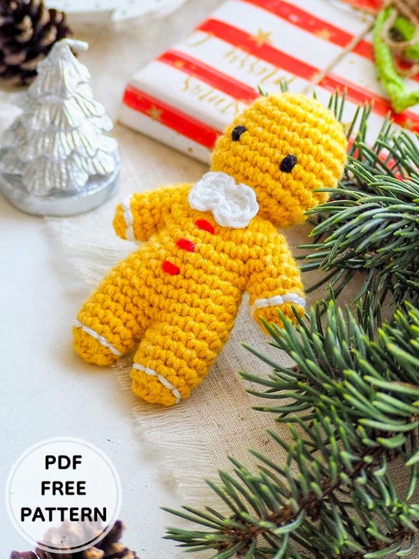 Easy Crochet Gingerbread Man Free Amigurumi Patterns PDF 1