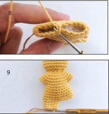 Easy Crochet Gingerbread Man Free Amigurumi Patterns PDF Legs 4