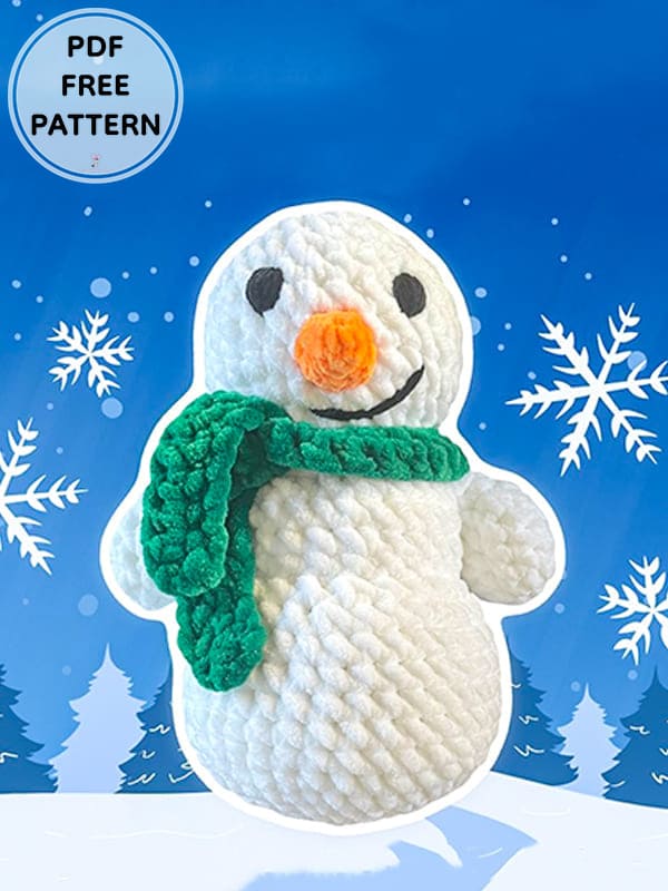 Easy Crochet Plush Snowman Amigurumi Free Pattern