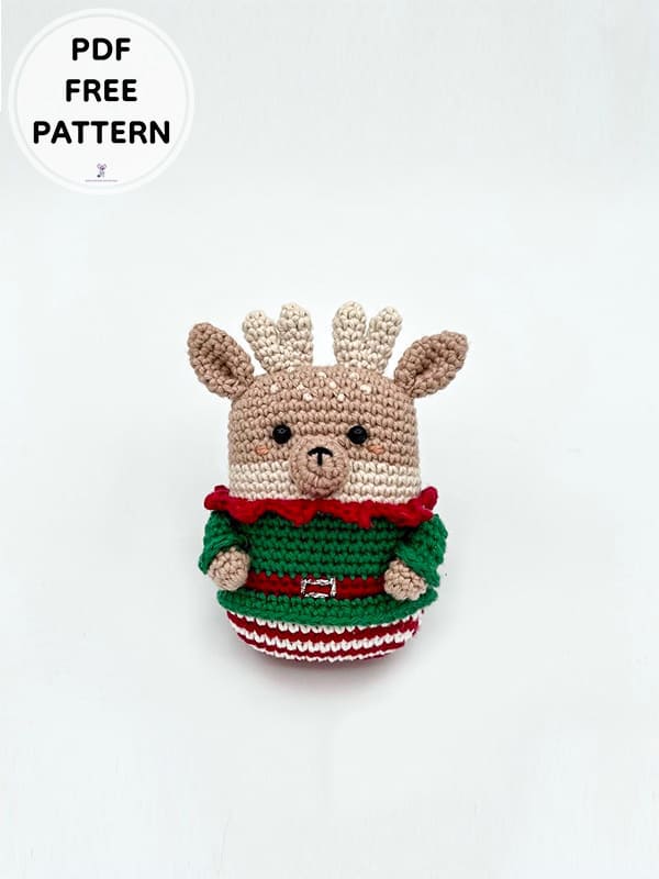 Elf Reindeer Crochet Pattern Free Amigurumi PDF 1